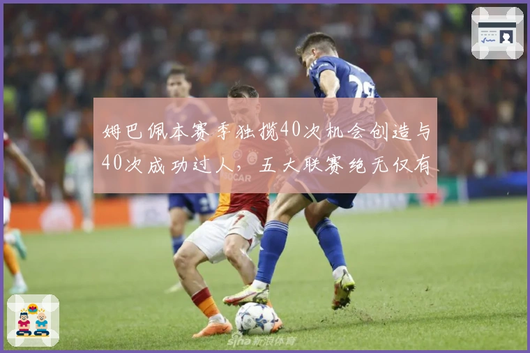 姆巴佩本赛季独揽40次机会创造与40次成功过人，五大联赛绝无仅有